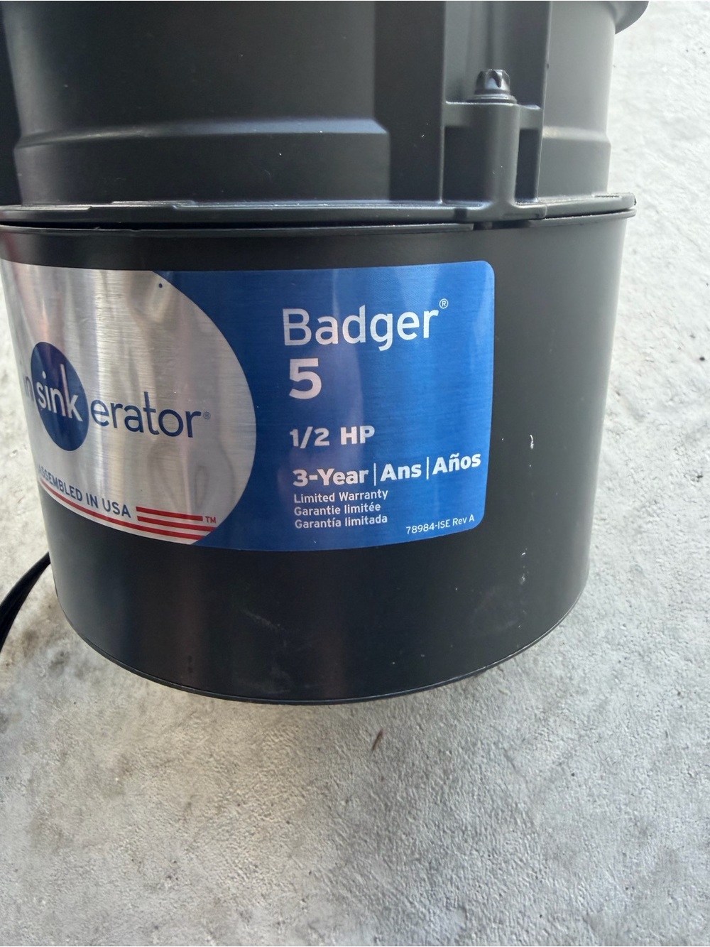 InSinkErator Badger 5 Garbage Disposal - Black - Picture 6 of 10